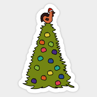 Thanksgiving Celebration Tree with Turkey Topper and Pumpkins Sticker